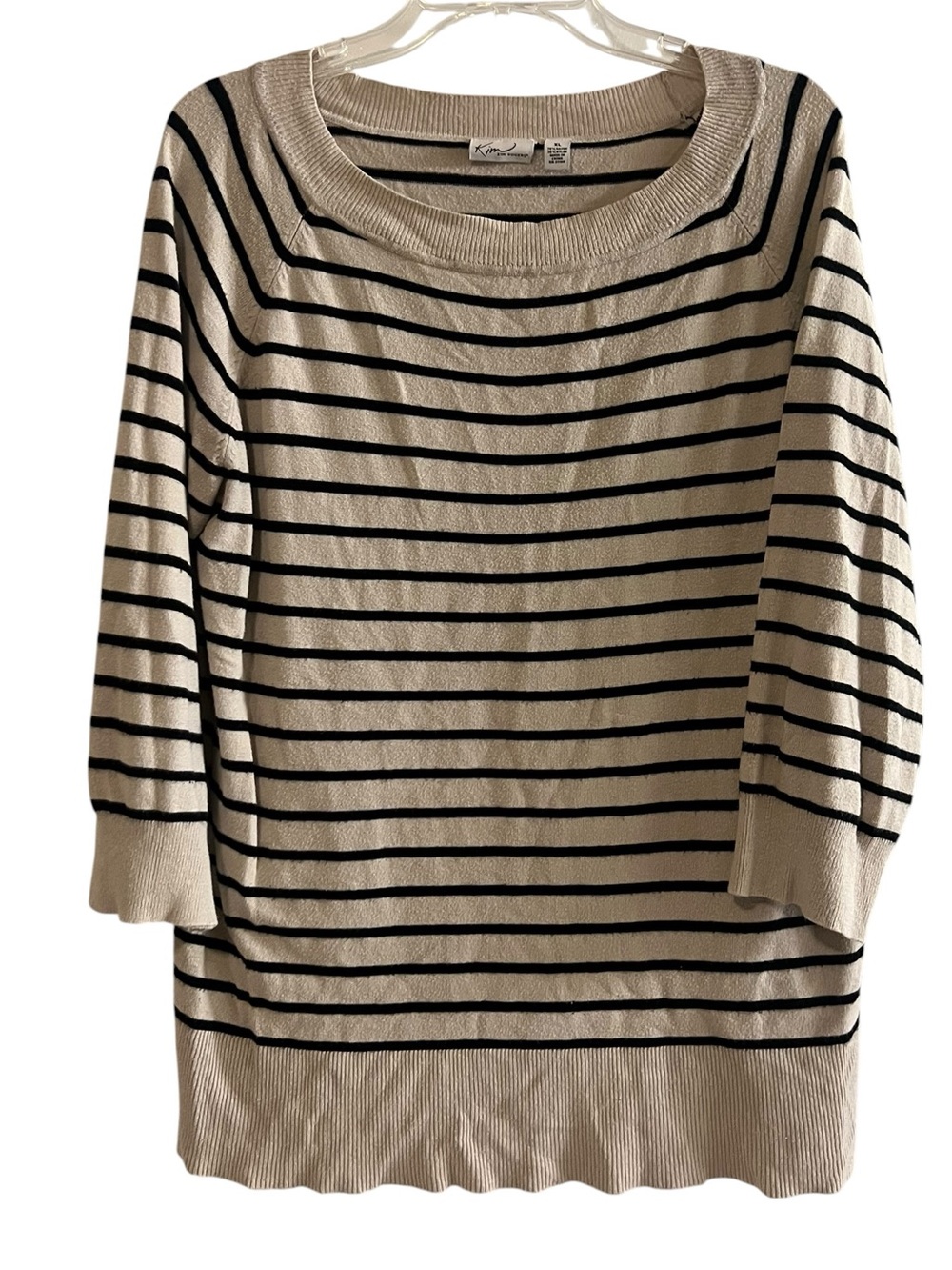 Kim Rogers Striped Boat Neck Sweater XL
